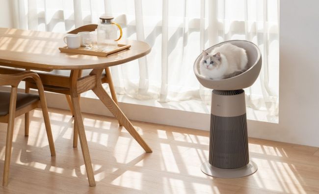 LG's raarste CES-idee combineert een luchtreiniger en een kattenstoel