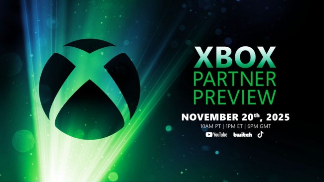 Xbox organiseert op 20 november een Partner Preview-showcase
