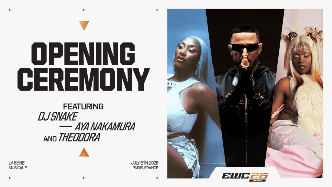DJ Snake, Aya Nakamura en Theodora openen de Esports World Cup 2026