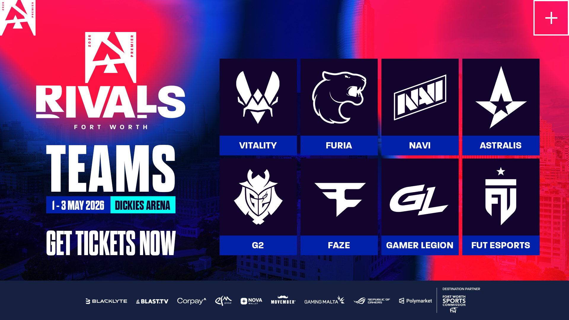 BLAST-rivaal Fort Worth: De 8 aanwezige teams zijn bevestigd