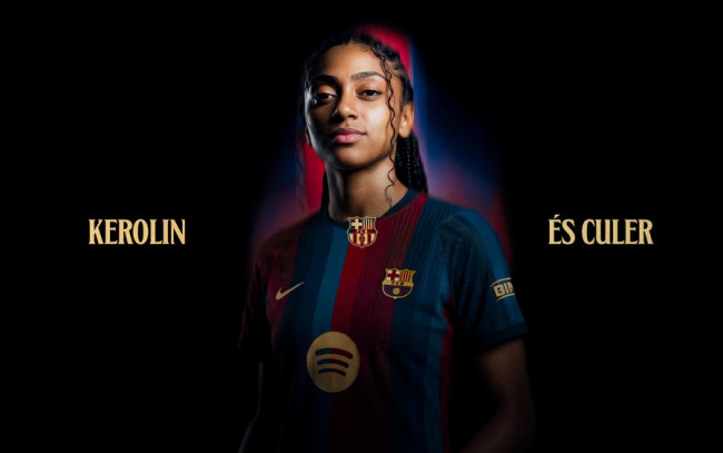 Barcelona kondigt het damesteam aan dat Kerolin het recordcontract aanneemt voor €1,5 miljoen