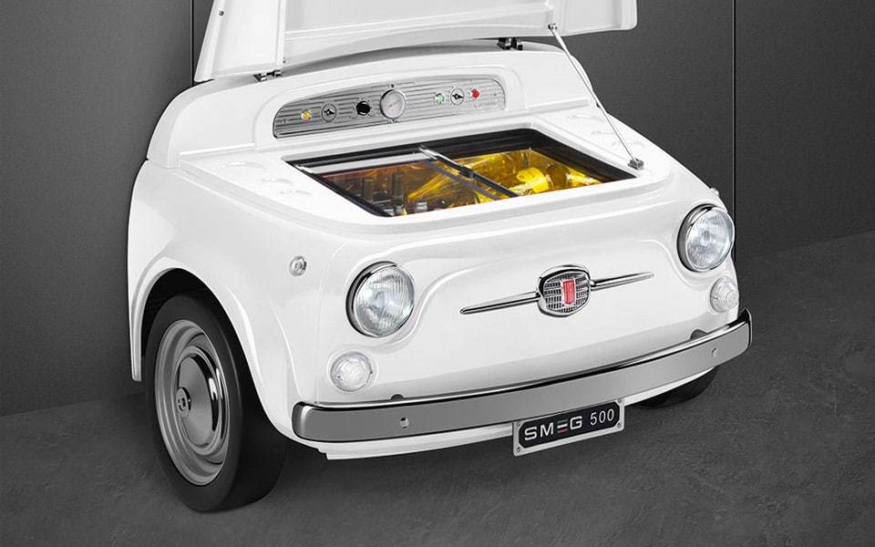 Smeg unveils refrigerator inspired by Fiat 500