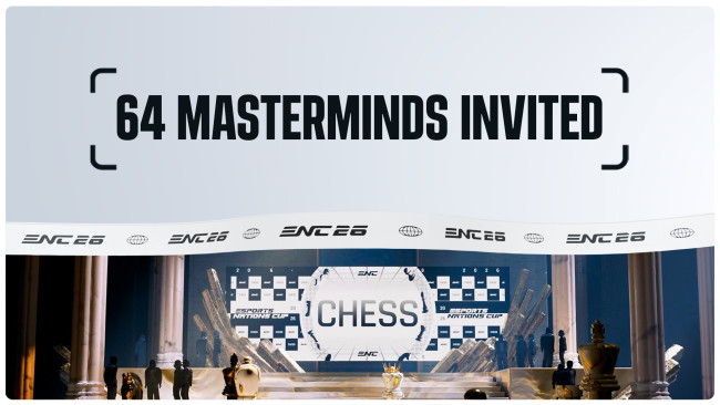 De 64 uitgenodigde schakers voor de Esports Nations Cup zijn benoemd