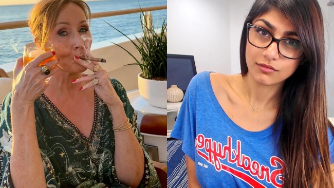 JK Rowling en Mia Khalifa botsen op X over politiek: "Hou je mond, verdomde kut"