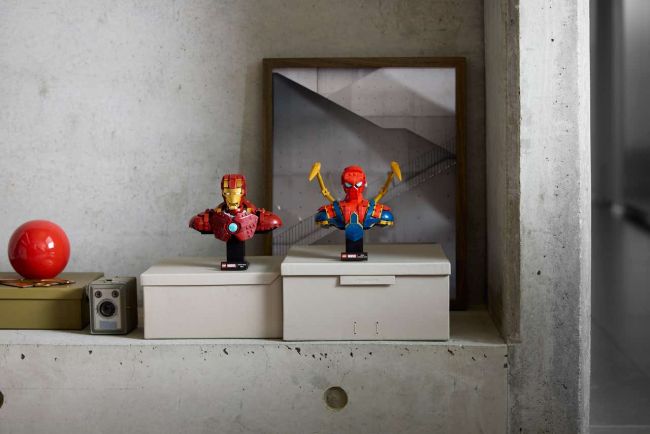Lego breidt zijn Marvel-collectie uit met Iron Man en Spider-Man mini-bustes