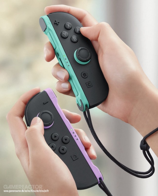 Nintendo introduceert lichtpaarse (L) en lichtgroene (R) Joy-Con 2 controllers voor de Switch 2