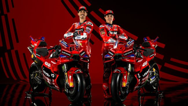 Ducati Lenovo toont nieuwe MotoGP motor voor wereldkampioenen Pecco Bagnaia en Marc Márquez