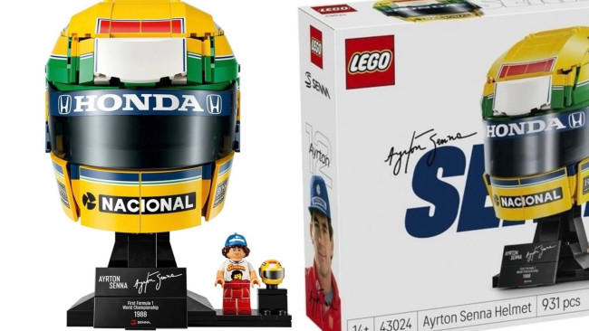 Eerste beelden van de volgende LEGO F1-set: Ayrton Senna's iconische gele helm met Honda-McLaren